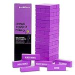THE TWIDDLERS - Tumbling Tower Drinking Stack Game - 54 Wooden Blocks with Tasks Commands, Fun Stackable Party Games for Students, Adults, Freshers, Stag & Hen Do's