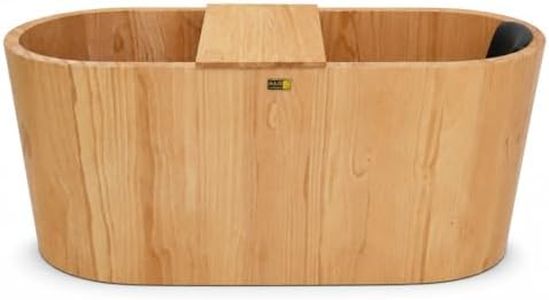 Free-Standing Japanese-Style New Zealand Imported Pine Bathtub, Bath Barrel, Home Hotel, Homestay, Double Adult Round Bath, Spa Health (wood, 62.99" (160cm))