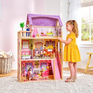 KidKraft Kayla Wooden Dollhouse – Multi-Level Playhouse for Kids