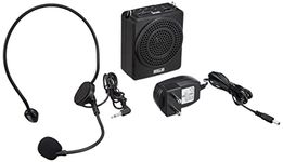 Ahuja Portable PA Neckband System NBA-20Dp Rechargeable with 1 Neckband Mic with USB and SD Card Input, Black, 340gms