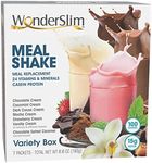 WonderSlim Meal Replacement Shake, Variety Pack, 15g Protein, 24 Vitamins & Minerals, Gluten Free (7ct)