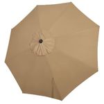 Blissun 9ft Patio Umbrella Replacement Canopy, Market Umbrella Top, Outdoor Table Umbrella Canopy for 8 Ribs, Canopy Only (Tan)