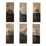 Black Baza Coffee, Mini Sampler Pack, Freshly Roasted, Organic (Medium Fine Grind, 6 x 100 grams)