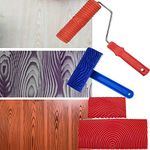 Wood Grain Tool, 4Pcs Wood Grain Roller Soft Rubber Wood Graining Tool Texture Pattern Roller with Handle DIY Rubber Graining Tool Paint Look Like Wood for Wall Room Art Decoration