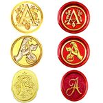 XQIGI 3 PCS Initial Alphabet A Wax Seal Stamp, Vintage Medieval Brass Stamp Head Removable for Thanksgiving Christmas Card Envelope Gift Wrap Wedding Engagement Party Invitation (Letter A)