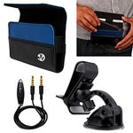 VanGoddy Blue Portola Holster Carrying Case for Kyocera Smartphones + Windshield Mount + Auxiliary Cable