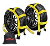 Autofonder 2Pc Tow Dolly Basket Straps with Flat Hook for 14"-17" Tires -10,000 lbs Breaking Strength Tire Bonnet&Tire Net -2” Over Wheel Car Basket Tie Down Straps with Axle Straps,Carrying Bag