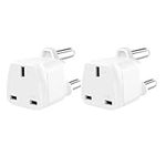 LUKELI UK to South Africa Plug Adapter South Africa Power Adapter 3-Pin UK Travel Adapter for South Africa Namibia Swaziland Lesotho Bhutan Botswana and More (2Pcs White)