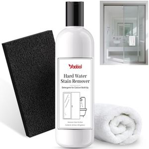 Hard Water Stain Remover, Powerful Shower Glass & Door Cleaner, Easily Removes Tough Water Spots, Lime, Calcium & Soap Scum Build Up, Ideal for Bathroom, Glass, Toilet Bowl and More - 16.91oz