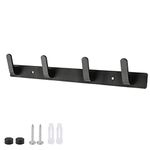 Coat Hooks Wall Mounted, 4 Hooks Door Hooks Coat Rack Wall Mounted Screw Fixed Coat Hanger Rack Holder for Bedroom Bathroom or Kitchen