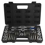 Tap and Die Set,Tap and Dye Tool APS and Dies Set Aps and Dies Set Aps And Dies Set 40 Pieces M3 ~ M12 Screw Nut Tap and Dye Tool With Wrenches and Thread Gauge Hand Tools