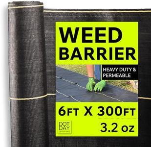 DOTDAY Shield Weed Barrier Fabric Heavy Duty - 3.2oz Landscape Fabric, Woven Polypropylene, UV-Stabilized, Permeable Ground Cover for Gardens, Raised Beds & Landscaping, Black (6x300ft)