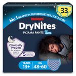 HUGGIES DryNites, Pyjama Pants, Boys 13+ Years (48-60KG), 33 x Bedwetting Pants, Up to 100% Leak Free Nights