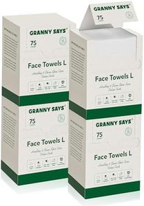 GRANNY SAYS Disposable Face Towel, 300 Count/4 Boxes, 10" x 8" Biobased Face Towels, Face Towelettes Disposable, Super Soft Facial Towels for Sensitive Skin, Travel, Makeup Remover