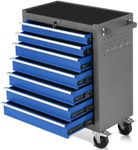 COZONY 7-Drawer Rolling Tool Chest,Tool Cabinet On Wheels with Keyed Locking System and Drawer Liners,7 Drawer Tool Cart with Drawers,for Garage, Warehouse, Workshop, Repair Shop (7 Drawer Grey)