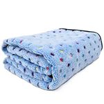 PAWZ Road Pet Dog Blanket Fluffy Fleece Fabric Soft and Cute Warm Dot Print Blanket Throw Washable for Cats and Dogs Blue XL:200 * 150cm