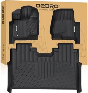 OEDRO Upgraded Floor Mats Fit for 2015-2025 Ford F-150/ F150 Lightning SuperCrew Cab(Not Fit Rear Seat with Under-Seat Fold Flat Storage), All-Weather TPE Floor Liner, Black