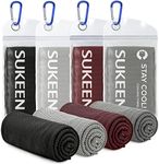 Sukeen [4 Pack Cooling Towel (40"x12"),Ice Towel,Soft Breathable Chilly Towel,Microfiber Towel for Yoga,Sport,Running,Gym,Workout,Camping,Fitness,Workout & More Activities