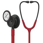 3M Littman 5868 Stethoscope ENGRAVING | Engrave your name or initials on the Littman stethoscope | Classic 3, Black-Finish Chestpiece, Burgundy tube, 27 inch