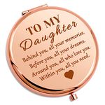 to My Daughter Inspirational Gifts from Mom Dad Birthday Gift for Girls Teens Travel Makeup Mirror Stepdaughter Gifts Graduation Encouragement Gifts Compact Makeup Mirror Daughter in Law Wedding Gifts