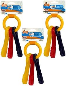 (3 Pack) Nylabone Just for Puppies Key Ring Bone Puppy Dog Teething Chew Toys - Size Medium