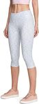 ATIKA Women's Mid Waist Yoga Capri Pants with Hidden Pockets, 4 Way Stretch Tummy Control Capri Leggings Tights YC421-SDW_X-Large