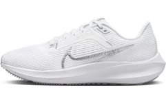 NIKE Women's W AIR Zoom Pegasus 40 Sneaker, White/Metallic Silver-Pure Platinum, 6 UK