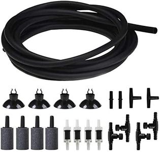 X-zoo Accessoires de pompe à air pour aquarium - 21 pièces - Accessoires pour pompe à air pour aquarium de 5 m, 4 pierres à air, 4 clapets anti-retour, 4 raccords, 4 vannes de régulation, 4 ventouses