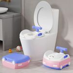 Lifelong Potty Seat for kids 1 to 6 years - 3 in 1 Baby Potty Training Seat - Including Toilet Chair with Pot for Baby, Comfy Soft Cushioned Toilet Seat & Stepper - Non-Slip Seat for Child Safety