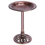 VIVOHOME 28 Inch Height Polyresin Lightweight Antique Outdoor Garden Bird Bath Bronze