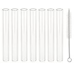 OLYCRAFT 16 Pack Laboratory Glass Tube Borosilicate Glass Tube Clear Glass Borosilicate Blowing Tubes 0.5 Inch Od 3.5 Inch Long Clear Tube with Nylon Tube Pipe Brushes