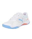 Puma Mens Solarsmash RCT White-Black-Team Light Blue Indoor Court Shoes - 4 UK (107297)