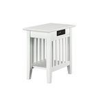 Atlantic Furniture End, Wood, White, Chair Side Table (22" x 14")