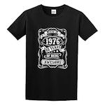 CCLXWY Men's Aw Fashion 'S Made in 1976 40 Years of Being Awesome Birthday Simplicity Short Sleeve T-Shirt Black M