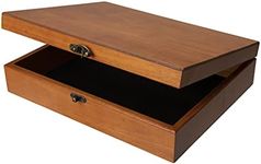 WE Games Old World Wooden Treasure Box with Brass Latch (Light Cherry Finish)