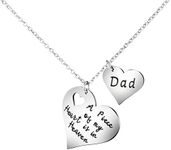 JoycuFF A Piece Of My Heart is In Heaven Memorial Gifts for Loss of Dad Papa Father Pendant Necklace Sympathy Gifts for Women Sister Best Friend Remembrance Jewelry