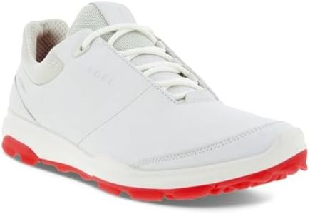 ECCO Women's Biom Hybrid 3 Golf Shoe, White/Hibiscus