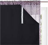 KGORGE Blackout Window Curtain Liners - Thermal Insulated Drape Liners for 84 inch Long Curtains, 100% Blackout Lining Curtains for Living Room (2 Pieces, W27 by L80, Black, Hooks Included)