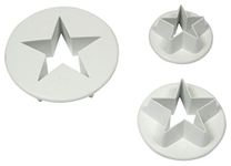 PME SA701 Star Cutters, Small, Medium, Large Sizes, Set of 3, White