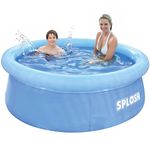 Splosh 6ft Easy Set Pool - Inflatable Family Swimming Pool For Kids & Adults - Fast Setup Pool With Inflatable Top Ring - Outdoor Kids Paddling Pool - Large Kids Paddling Pools For Garden