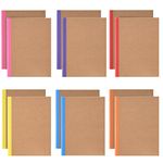 zmybcpack 12 Pack A5 Blank Journal Notebook 60 Pages, Kraft Cover Notebooks with Rainbow Spines, Diary Subject Notebooks for Travelers, Students, Office