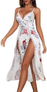 Rigeri Chemise Nightgowns for Women Night Gowns for Adult Women Sexy Pajamas Bride Lingerie Wedding Night Lingerie for Bride White Floral S