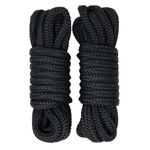 Rainier Supply Co. 2-Pack Boat Dock Lines - 15 ft x 3/8 inch Boat Rope - Premium Double Braided Nylon Dock Rope - Mooring Lines with 12" Eyelet - Black