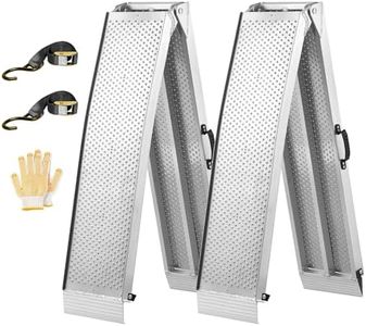 KOLOTOOL 7.5FT Aluminum Truck Ramps, 1500lbs Capacity Folding Loading Ramps, 2 PCS Heavy Duty ATV Ramps for Pickup Trucks, Trailers, Mowers, UTV & Motorcycles, with Load Straps and Carry Handle