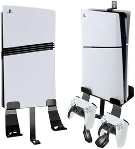 Chanvoo Metal Wall Mount for PS5/PS5 Slim/ PS5 Pro, Behind TV Wall Holder Bracket Kit Compatible with PlayStation 5/5 Slim Disc & Digital Edition Console (Black)
