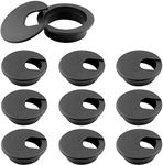 2" Black Desk Grommet, Plastic Wire Organizers, Computer Cable Hole Cover Plug Cap Insert(10 Pack)