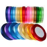 Ditya crafts Arham Mktg Craft Satin Ribbon (Pack of 10, Colour:- Multi- Colour, Size:- 0.25 Inch) 9 metres Approx