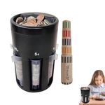 Coin Counter Coin Sorter Cup 5 in 1 Coin Counter with Coin Wrappers, Portable Coin Holder Coin, Quickly & Accurate as Sort Machine, Easy to Use as Gift & Time Saver