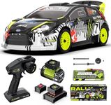 RIAARIO 1/10 Rally Car Max 50mph Brushless RC Cars for Adults with Gyro 4WD RC Truck with Full Car Linkage Lighting Remote Control Trucks with 3S 2200mAh Rechargeable Battery Support 4400mAh Battery