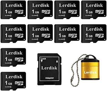 Lerdisk Factory Wholesale Micro SD Card 1GB Pack of 10 in Bulk MicroSD with SD Adapter Produced by Authorized Licencee(1GB)